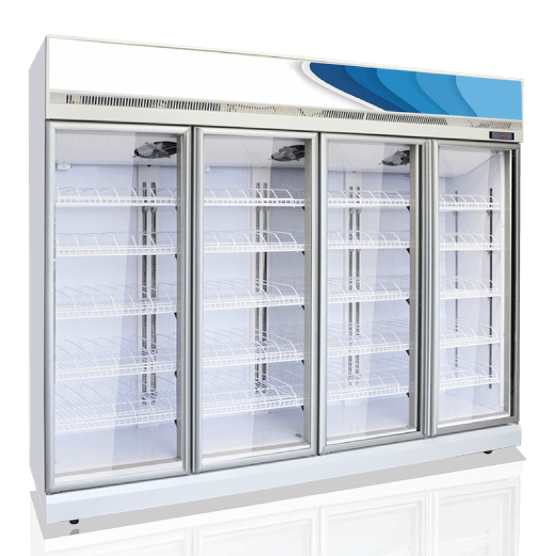 Top-level na air-cooled display freezer